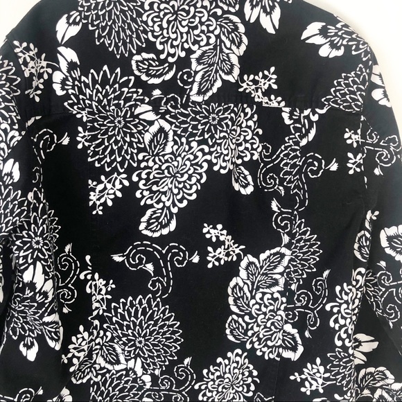 RUBY RD 🖤🤍🖤 black white FLORAL jacket SZ 14 - Picture 9 of 10